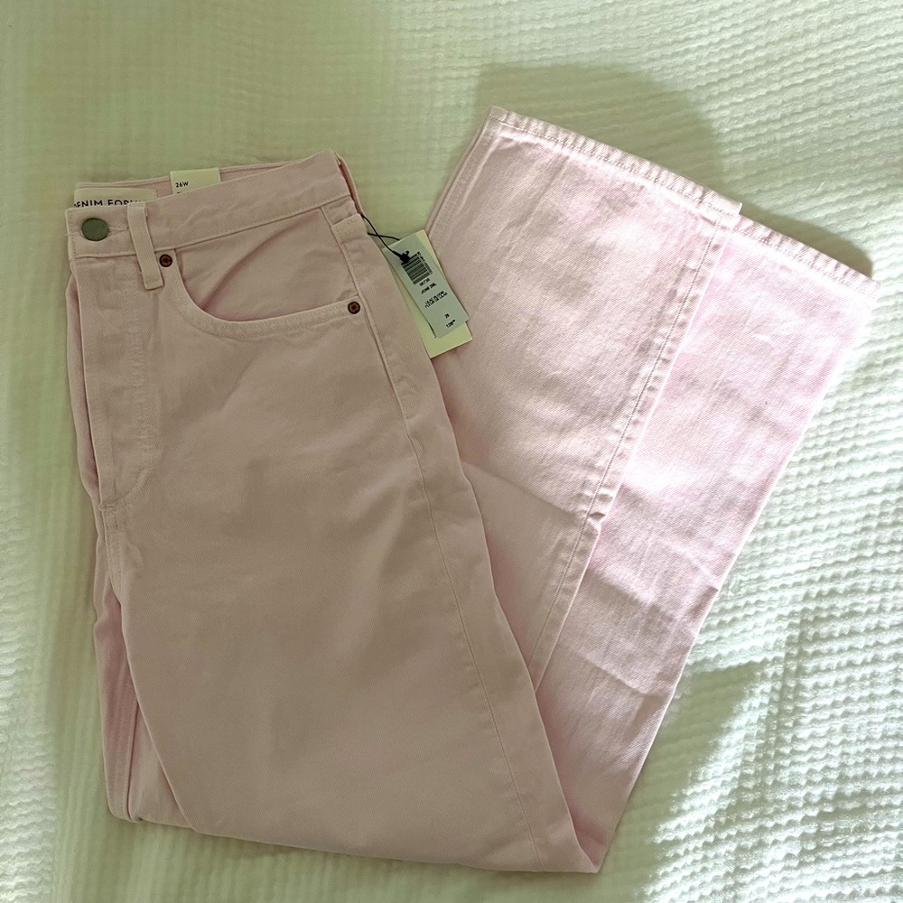 Aritzia Joni high rise loose denim jeans in Pink
